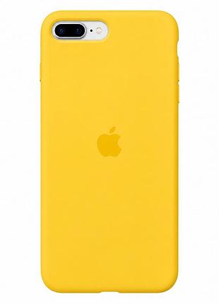 Чохол силіконовий silicone case full size для iphone 7 plus 8 plus з мікрофіброю всередині жовтий mc-10452