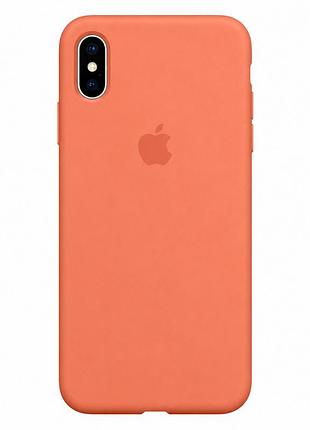 Чехол силиконовый silicone case full size для iphone xs max прочный с микрофиброй внутри 02.apricot mc-10470