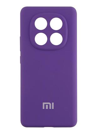 Чехол liquid silicone full camera для xiaomi redmi note 14 pro 5g защитный с микрофиброй внутри пурпурный mc-11931