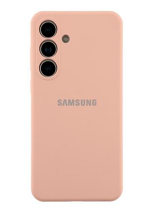 Чехол liquid silicone full camera для samsung galaxy s25 fe 5g с микрофиброй защита камеры 19.pink sand mc-12347