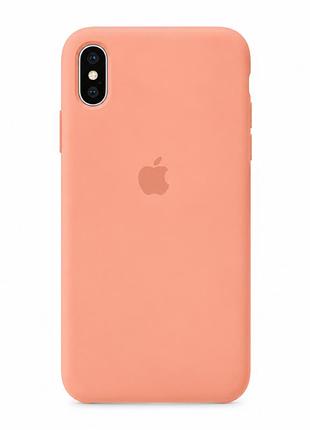 Чохол силіконовий silicone case full size для iphone x xs з мікрофіброю всередині захисний peach mc-10524