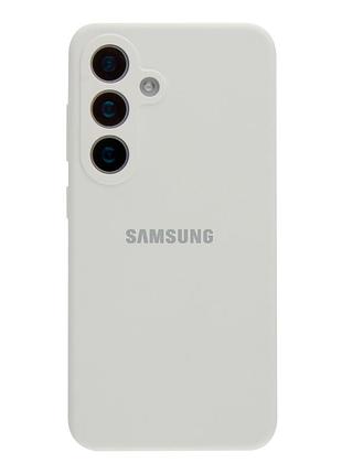 Чохол liquid silicone full camera для samsung galaxy s25 5g захист камери з мікрофіброю 09.white mc-11820