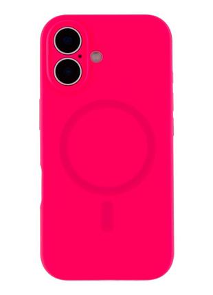 Чехол силиконовый glow silicone case с magsafe для iphone 16 защита камеры hot pink mc-11739