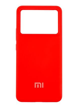 Чехол liquid silicone защитный для xiaomi poco x6 pro 5g с микрофиброй внутри красный mc-11804