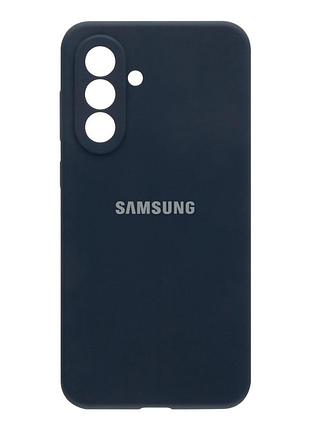 Чехол liquid silicone full camera для samsung galaxy a57 5g защита камеры с микрофиброй темно-синий