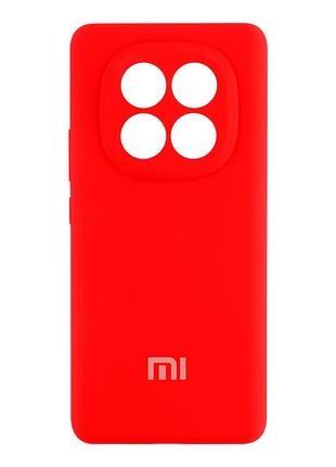 Чехол liquid silicone full camera для xiaomi redmi note 14 pro+ 5g с микрофиброй внутри красный mc-11928