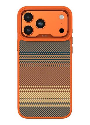 Чехол kajsa resort collection gradient stripe для iphone 17 pro max с magsafe защита камеры orange plus o-ring mc-12315