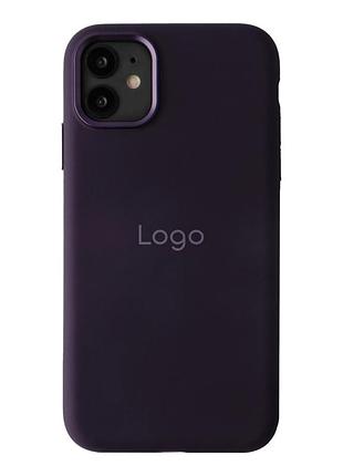 Чехол силиконовый silicone case metal buttons для iphone 11 защитный с микрофиброй внутри фиолетовый mc-11691