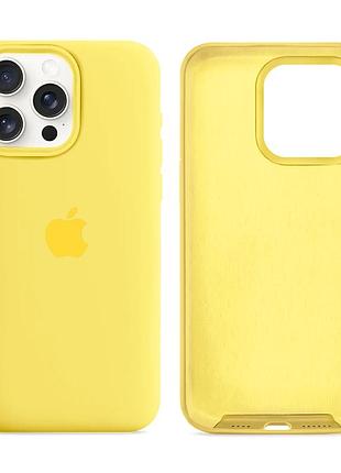 Чохол силіконовий silicone case full size для iphone 14 pro max з мікрофіброю захисту від пошкоджень canary yellow mc-10834