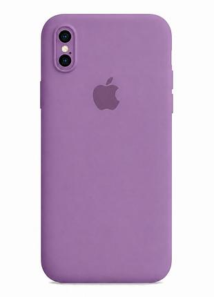 Чехол силиконовый square full camera для iphone xs max с микрофиброй внутри защитный 68.blackcurrant mc-10954
