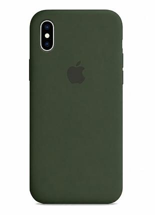Чехол силиконовый silicone case full size для iphone x xs противоударный с микрофиброй внутри cyprus green mc-11058
