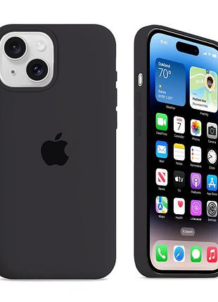Чехол силиконовый silicone case с magsafe для iphone 14 plus защитный с микрофиброй midnight mc-10806