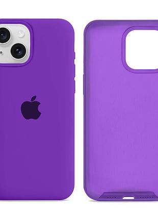Чохол силіконовий silicone case full size для iphone 15 plus протиударний із мікрофіброю всередині 43.grape mc-10873