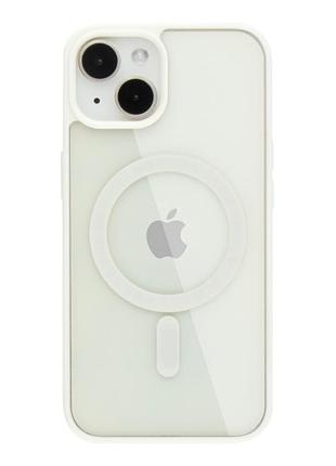 Чохол tpu color з magsafe для iphone 14 захист від падінь прозорий білий mc-11392