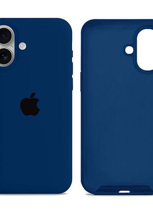 Чехол силиконовый silicone case full size для iphone 16 с микрофиброй внутри защита от ударов 70.deep navy mc-11495