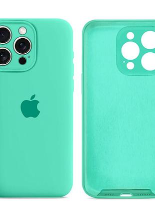 Чохол silicone case full size з мікрофіброю для iphone 15 pro max захист корпусу матовий 47.spearmint mc-11316