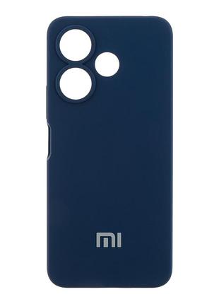 Чехол liquid silicone full camera для xiaomi redmi 13 4g poco m6 4g с микрофиброй внутри защитный темно-синий mc-11635