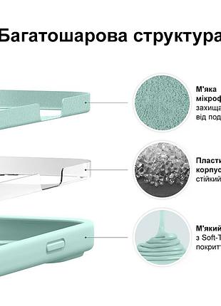 Чохол silicone case square full camera для iphone 11 pro max із захистом камери мікрофібра 21.sea blue mc-10672 2