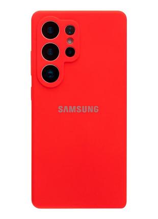 Чохол liquid silicone full camera для samsung galaxy s25 ultra 5g захист камери з мікрофіброю всередині червоний 14.red mc-11813