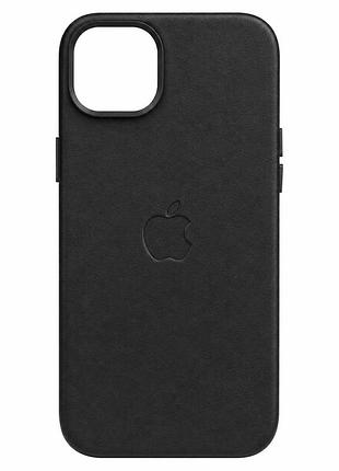 Чехол leather case силиконовый с микрофиброй для iphone 14 midnight защитный с тиснением логотипа mc-10786