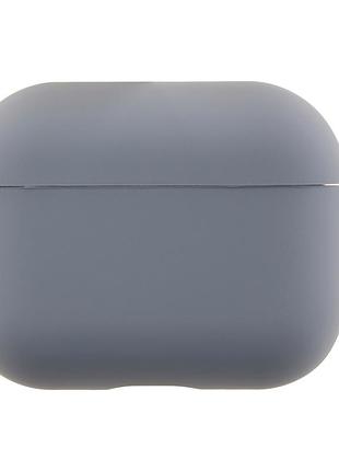 Чехол силиконовый с микрофиброй для airpods pro 3 защитный с карабином цвет 28.lavender grey mc-10378