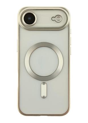 Чехол tpu metallic chrome full camera с magsafe для iphone 17 air защита камеры хромовый silver mc-12087