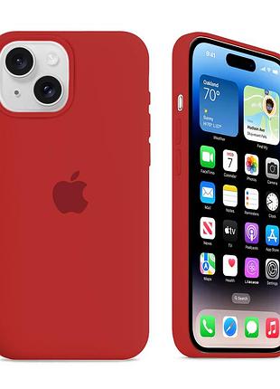 Чехол силиконовый silicone case с magsafe для iphone 13 защитный с микрофиброй внутри красный mc-10821