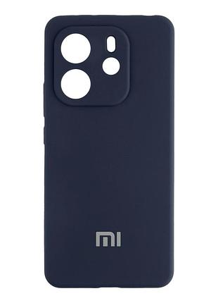 Чохол liquid silicone full camera для xiaomi redmi note 14 4g із захистом камери dark blue mc-11958