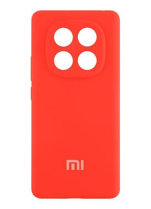 Чехол силиконовый liquid silicone full camera для xiaomi redmi note 14 pro 4g с микрофиброй внутри красный mc-11942