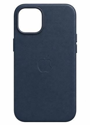 Чехол leather case с magsafe для iphone 15 plus защита от ударов и царапин indigo blue mc-11105