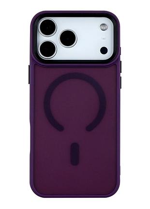 Чехол tpu+pc shadowmat с magsafe для iphone 17 pro защита камеры противоударный пурпурный dark purple mc-12211