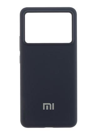 Чехол liquid silicone aa защитный с микрофиброй для xiaomi poco x6 pro 5g темно-серый mc-11658