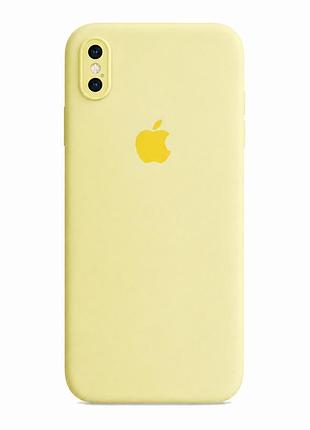 Чохол силіконовий silicone case full size з рамкою для iphone xs max міцний із мікрофіброю всередині mellow yellow mc-11605