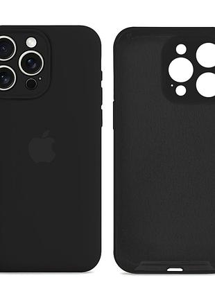 Чохол силіконовий silicone case full size з рамкою для iphone 16 pro захист від пошкоджень black mc-11589