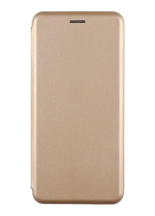Чехол-книжка кожа для xiaomi redmi note 14 4g защита 360 градусов с подставкой золотой mc-12380