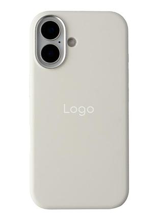 Чехол silicone case metal buttons для iphone 16 с микрофиброй внутри защита от ударов белый mc-11683