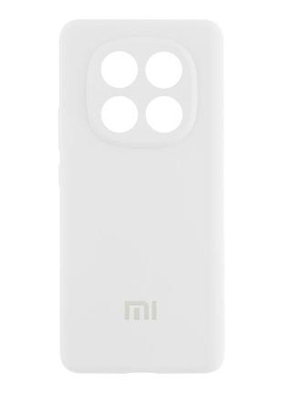 Чохол liquid silicone full camera для xiaomi redmi note 14 pro 5g протиударний з мікрофіброю white mc-11936