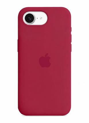Чехол силиконовый silicone case full size для iphone 17e 16e защита камеры легкий 37.rose red mc-11889