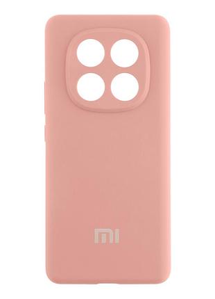 Чехол liquid silicone full camera для xiaomi redmi note 14 pro 5g с защитой камеры и микрофиброй внутри pink sand mc-11932