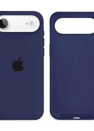Чехол силиконовый silicone case full size для iphone 17 air противоударный с микрофиброй внутри темно-синий mc-12049