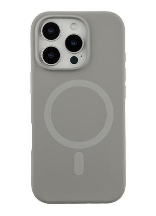 Чехол силиконовый glow silicone case с magsafe для iphone 16 pro максимальная защита titanium grey mc-12194