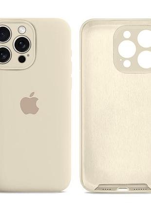 Чохол silicone case square full camera для iphone 11 pro max із захистом камери з мікрофіброю всередині antique white mc-10659