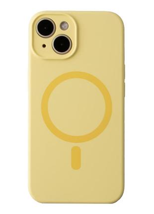 Чехол силиконовый glow silicone case с magsafe для iphone 13 защита камеры желтый mc-11791
