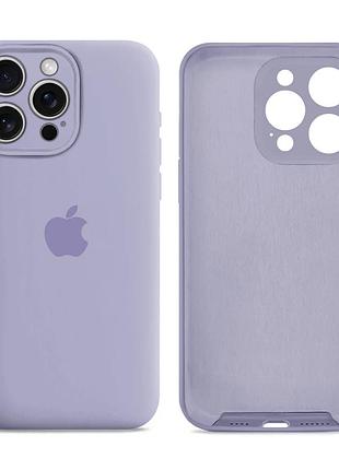 Чохол силіконовий silicone case full size з мікрофіброю для iphone 16 pro захист від пошкоджень пурпуровий 83.lilac purple