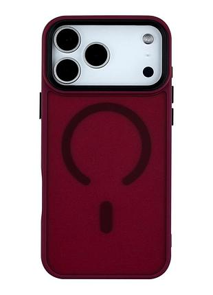Чохол tpu+pc shadowmat з magsafe для iphone 17 pro бордовий протиударний із захистом камери bordo mc-12214