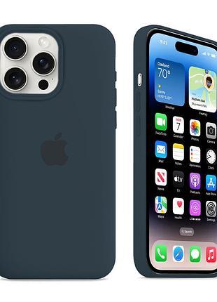 Чохол силіконовий з magsafe для iphone 13 pro max з мікрофіброю всередині abbys blue mc-10813
