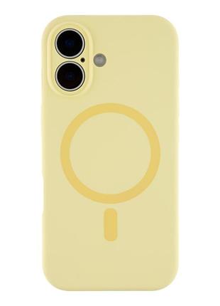 Чехол силиконовый glow silicone case с magsafe для iphone 16 защита камеры желтый mc-11735