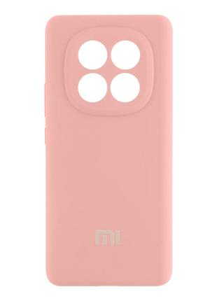 Чехол liquid silicone full camera для xiaomi redmi note 14 pro+ 5g с защитой камеры микрофибра 19.pink sand mc-11926