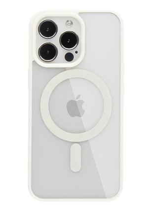 Чохол new tpu color з magsafe для iphone 15 pro max захист корпусу протиударний білий mc-11373