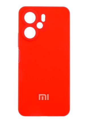 Чехол силиконовый liquid silicone full camera для xiaomi redmi 13c poco c65 с микрофиброй внутри красный mc-11626